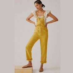 Discover The New Anthropologie Pilcro Gauze Painter's Overalls In Size 26 Waist, Made From Comfortable Cotton. These Overalls Feature Adjustable Straps, Front And Back Patch Pockets, A 10.75" Rise, A 27.5" Inseam, An 8.25" Leg Opening, And 16". Perfect For Both Style And Functionality, These Overalls Are A Must-Have Addition To Your Wardrobe. Incredibly Soft! Shop Now And Elevate Your Fashion Game With Anthropologie. Overalls Yellow Anthropologie New 26 Waist Yellow Overalls, Painters Overalls, Beaded Jumpsuit, Women's Winter Outfits, Crochet Romper, Fitted Jumpsuit, Lace Jumpsuit, Jumpsuit Pattern, Cropped Jumpsuit