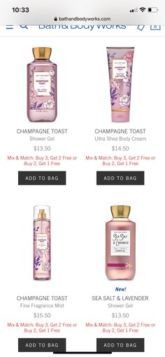 Sip And See, Champagne Toast, Shower Gel, Body Cream, Champagne, Cream, 10 Things