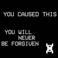 an old video game screen with the words, you cause this is what you will never be