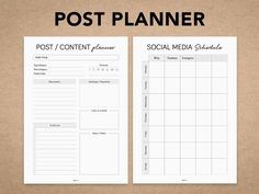 a post - it planner is shown with the text,'post - it content planner social media schedule '