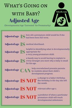 an info poster with the words what's going on with baby and adjusted age