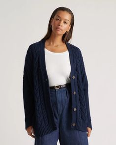 100% Organic Cotton Oversized Cable Cardigan