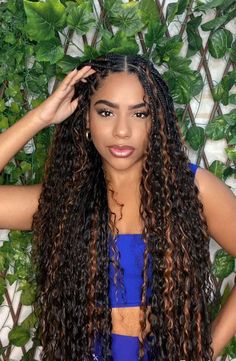 Dyed Hairstyles, Curly Braided Hairstyles, Braid Inspiration, Goddess Braids Hairstyles, Box Braids Hairstyles For Black Women, Braids Hairstyles Pictures, Braided Cornrow Hairstyles, Cute Box Braids Hairstyles, Protective Hairstyles Braids