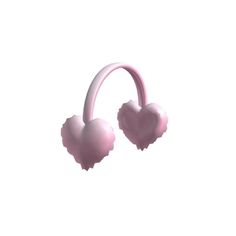 a pair of pink heart shaped ear plugs on a white background with space for text