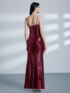 Sexy Sequin Evening Gown | Ever-Pretty  #eveningdress #eveningdresses #EverPretty #sequindress #sequindresses #reddress Elegant Sequin Fabric For Prom, Glamorous Sequined Gown For Prom Season, Glamorous Floor-length Sequin Fabric For Prom Season, Floor-length Sequin Evening Dress, Evening Prom Sequin Dress, Sequin Gown For Evening And Prom Season, Sequined Evening Dress For Prom And Gala, Holiday Evening Gown With Contrast Sequin, Floor-length Sequin Fabric For Prom