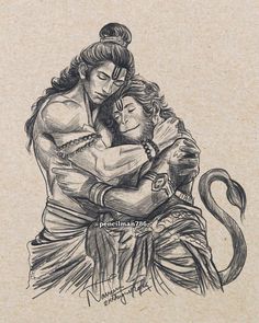 Hanuman Ji Artwork, Bajrangbali Hanuman Sketch, Hanuman And Ram Drawing, Ram And Hanuman Sketch, Lord Ram Drawing Sketch, Ram Hanuman Sketch, Ram Ji And Hanuman Ji, Ram Sita Drawing Sketch, Shri Ram Sketch