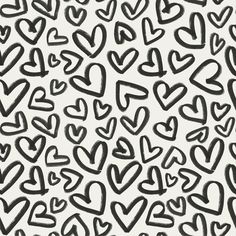 black and white hearts drawn on paper