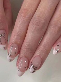 Multicolor  Collar   Colorblock Color Nails Embellished   Nail,Hand & Foot Care Cool Tip Nails, Gold Hearts Nails, Short Nail Arts, French Nails With Art, Shein Press On Nails Short, Mirrorball Nails, Little Heart Nails, Cute Nail Designs Simple, Nail Simple Designs