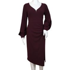 Nanette Lepore Women Svelte Sheath Dress Scarlet Color Size 6 Elegant Burgundy Midi Dress For Date Night, Burgundy Midi Formal Dress, Elegant Burgundy Midi Dress, Burgundy Fitted Midi Dress For Formal Occasions, Elegant Burgundy Knee-length Bodycon Dress, Elegant Burgundy Bodycon Dress For Fall, Formal Fitted Burgundy Midi Dress, Elegant Burgundy Bodycon Dress For Evening, Elegant Burgundy Bodycon Evening Dress