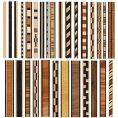 four different types of wood strips