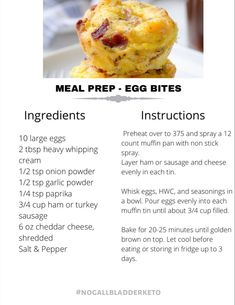 the recipe for egg muffins is shown