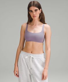 Treat yourself. Made from a peach-fuzz soft version of our Nulu fabric, this deliciously soft scoop-neck bralette serves up light support and all-day comfort. Designed for On the Move. Fabric is double layered for coverage, support, and a seriously soft feel on both sides. Adjustable straps. Lululemon Bra With Adjustable Straps, Tennis Shop, Peach Fuzz, Running Workout, Womens Bras, Bra Straps, Lululemon Women, Bralette, Lululemon Athletica