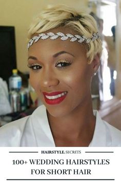 Wedding Headpiece Short Hair, Pixie Bride, Bridal Hairstyles For Short Hair, Afro Wedding Hairstyles, Bridal Hairstyle Ideas, Wedding Hairstyles For Short Hair, Silver Headpiece, Bob Wedding Hairstyles