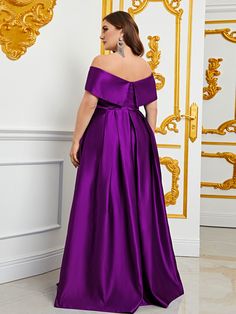 Product Code: FSWD0861P Embellishment: Satin Fabric: 100% Polyester Back Style: Zipper Up Fully Lined: Yes Built-in Bra: No Available Color: Purple Stretch: Moderate Fits true to size Imported Model Information Height: 5' 3" Bust: 41'' Waist: 30.5“ Hips: 53” wearing US size 1X Adult Dresses, Cocktail Dress Maternity, Purple Silk Dress, Plus Size Lace Dress, Plus Size Sequin Dresses, Maternity Evening Dress, Plus Size Evening Gown, Maternity Bridesmaid Dresses, Classic Dresses