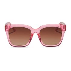 diff eyewear meredith square sunglasses with a candy pink crystal acetate frame and brown gradient lenses front view Chic Pink Square Frame Cat Eye Sunglasses, Pink Square-frame Cat Eye Sunglasses With Mirrored Lenses, Pink Cat Eye Sunglasses With Gradient Square Frame, Pink Cat Eye Sunglasses With Square Gradient Lenses, Pink Square Frame Cat Eye Sunglasses With Mirrored Lenses, Pink Square Frame Cat Eye Sunglasses With Gradient Lenses, Pink Cat Eye Sunglasses With Gradient Lenses, Modern Pink Cat Eye Sunglasses For Beach, Pink Wayfarer Sunglasses With Uva Protection