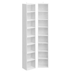 an empty white bookcase on a white background