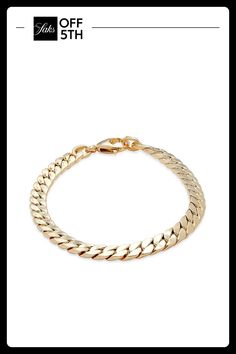 Exclusively At Saks Off Fifth. Crafted From 14k Yellow Gold, This Flat Cuban Chain Bracelet Makes A Versatile Addition To Your Collection. 14k Yellow Gold Hollow Fill Lobster Clasp Made In Italy Size Length, About 7" Width, About 0.2" (5mm) Click Here For A Guide To Jewelry & Watches. Center Core - Jewelry Trunk > Saks Off 5th. Saks Fifth Avenue. Elegant Gold Cuban Link Bracelet With Adjustable Chain, Elegant Curb Chain Bangle, Elegant Cuban Link Jewelry With Polished Finish, Elegant 14k Gold Cuban Link Chain Bracelet, Luxury Curb Chain Bracelet, Sterling Silver Curb Chain Bracelet For Formal Occasions, Elegant Gold Plated Cuban Link Bracelets, 14k Gold Bracelets With Adjustable Chain For Formal Occasions, Gold Cuban Link Bracelet Fine Jewelry