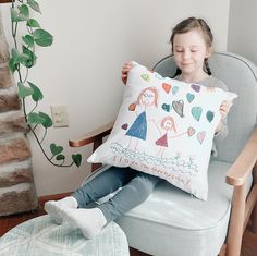 Child's Artwork Pillow, Kid's Drawing Pillow, Long Distance Gift, Grandparent Gift,Grandma Gift,Mothers Day Gift,Drawing Pillow,Gift for Mom PILLOW COVER/INSERT DETAILS This pillow's shape is perfect for a decorative accent that highlights your unique design. The pillow is made from moisture-wicking polyester that has a high-end linen feel to it. -100% pre-shrunk polyester case -Fabric weight: 8.1 oz/yd² (192 g/m²) -Moisture-wicking fabric with a linen feel -Perfect for fine print on both sides Christmas Gift Drawing, Cadeau Grand Parents, Sentimental Gifts For Mom, Mom Pillow, Pillow Long, Gift Drawing, Christmas Gifts For Grandma, Distance Gifts, Artwork Gifts