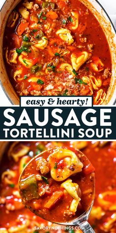 this easy and hearty sausage tortellini soup is the perfect dinner for two