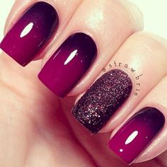 Plum Nail Designs, Plum Nails, Popular Nails, Crystal Nails, Accent Nails, Plum Color