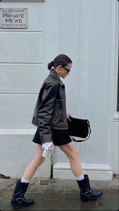 Techno Street Style, Grunge 2023, Biker Boots Outfit 2023, Biker Boot Outfit, Engineer Boots Outfit Womens, Alternative Style Black Moto Boots For Streetwear, Black Moto Boots For Fall Streetwear, Grunge Moto Boots For Winter Streetwear, Miu Miu Boots Outfit