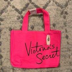 Nwt Victorias Secret Small Bag In Bright Pink With A Center Divider. 11 Inches Wide 8 1/2 Inches Tall 5 Inches Deep Measurements Are Without The 6inch Straps. Casual Logo Bags For Spring, Trendy Spring Bags With Logo, Trendy Logo Bags For Spring, Summer Double Handle Bag With Logo, Summer Bags With Logo And Double Handle, Summer Bag With Logo And Double Handle, Everyday Bucket Bags With Logo, Everyday Bucket Bag With Logo, Everyday Use Bucket Bags With Logo