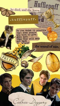 collage of harry potter images and words