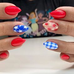 Incredibly Adorable 4th of July Nail Designs for 2024! July Nail Designs, Patriotic Nails Design, Patriotic Nails, Usa Nails, Fourth Of July Nails, Cherry Nails, 4th Of July Nails, Summery Nails, Cream Nails