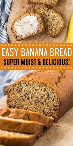 the best banana bread recipe is made with only 3 ingredients and it's so good to eat