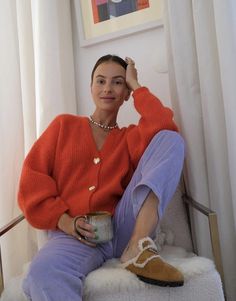 Salmon Sweater Outfit, Craftcore Aesthetic Outfits, Minimalist Home With Color, Bright Feminine Aesthetic, Fruit Clothes Aesthetic, Scandivanian Style, Outfit Inspo Colorful, Hannah Louise Poston, Colorful Outfits Aesthetic