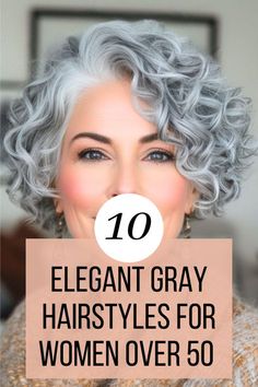 Curl Grey Hair, Curly Hairstyles Grey Hair, Hairstyles For Silver Hair Over 50, Short Curly Gray Haircuts, Updos For Grey Hair Over 50, Medium Grey Curly Hair Over 50, Older Women Gray Hairstyles, Natural Gray Curly Hair, Grey Hair Haircuts Over 50