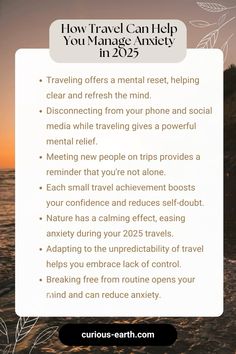 If you're anything like me, managing anxiety feels like trying to juggle with one hand while riding a unicycle on a tightrope. Fun, right? 🤹‍♀️ In 2025, we’re all looking for ways to live our best, most peaceful lives—and guess what? Travel might just be the best therapy you never knew you needed! ✈️🌍

So, grab your passport (and your emotional support snacks), because we’re about to explore how travel can help soothe those racing thoughts and give your anxiety a much-needed vacation. Let’s dive in! Travel Wardrobe, Travel Tattoo