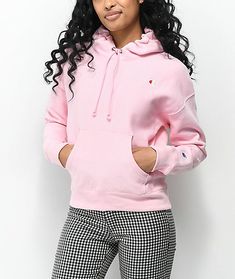 Champion Reverse Weave Candy Pink Hoodie #hoodie Leggings Outfit Baddie, Sweatshirt And Leggings Outfit, Hoodie Zumiez, Sweatshirt And Leggings, Sweatshirt Street Style, Champion Clothing, Outfit Baddie, Grey Leather Jacket, Street Sweatshirt