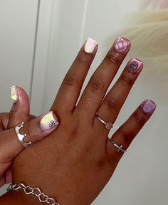 Short Charm Nails, Teen Nails, Overlay Nails, Cute Simple Nails, French Tip Acrylic Nails, French Acrylic Nails, Dope Nail Designs