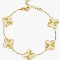 18k Gold Plated Clover Flower 5 Leafs Bracelet Gold Lucky Bracelet New New To Poshmark? Use Referral Code Mibellascloset To Save $10 Off! Orders Ship Within 24 Hours. Highly Rated Experienced Seller. Smoke-Free Home. Shop With Confidence. Clover Flower, Lucky Bracelet, Bracelet Gold, Gold Bracelet, 18k Gold, Gold Plate, Plating, Confidence, Bracelet