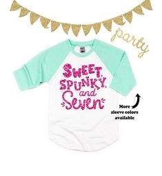 a t - shirt with the words sweet sprinkle and sequins on it