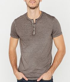 Buffalo David Bitton Kasum Short-Sleeve Burnout Henley | Dillard's Summer Short Sleeve Henley With Button Closure, Summer Short Sleeve Henley With Buttons, Henley Neckline T-shirt With Button Closure, 30 Year Old Mens Fashion, Old Mens Fashion, From Dress, Mens Tee Shirts, Men's Wardrobe, Men's Shirts