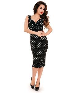 Diva Polka Dot Dress in Black Diva Dress, Rock Steady, White Polka Dot Dress, Wiggle Dress, Polka Dot Dress, Dot Dress, White Polka Dot, Dress Black, Diva