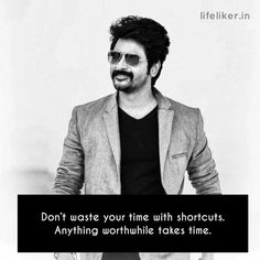 a man with sunglasses and a beard standing in front of a sign that says, don't waste your time with shortcuts anything worthful takes time