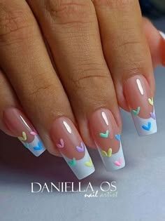 Simple Spring Nails, Unghie Nail Art, Colorful Nail, Cute Spring Nails, Cute Acrylic Nail Designs, Makijaż Smokey Eye, Spring Nail Art, Pink Acrylic Nails