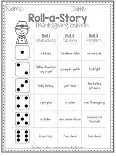 the roll - a - story worksheet for children to practice their math skills