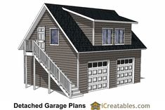 a garage plan with attached garage plans