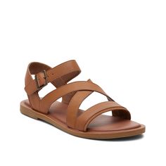 TOMS-Sloane Sandal - Women's Elevate your fashion sense to the next level with the Sloane sandal from Toms. Boasting of a strappy silhouette with leather and suede upper, this flat sandal provides optimal fit and comfort. OrthoLite Eco LT Hybrid footbed crafted with 26% eco content to cradle your feet with each step. Brown Double Strap Sandals For Spring, Strappy Brown Slingback Sandals With Buckle Closure, Leather Strappy Sandals With Strap Closure, Brown Strap Footbed Sandals For Spring, Summer Synthetic Sandals With Strap Closure, Summer Sandals With Strap Closure In Synthetic Material, Summer Sandals With Strap Closure, Leather Sandals With Strap Closure And Round Toe, Casual Beach Sandals With Strap Closure