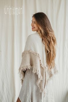 Bohemian Beige Handwoven Shawl, Beige Handwoven Bohemian Shawl, Beige Bohemian Cotton Shawl, Handwoven Cotton Bohemian Shawl, Bohemian Cotton Shawl With Woven Motifs, Bohemian White Shawl With Fringe, White Bohemian Shawl With Fringe, Bohemian Cotton Handloom Shawl, White Bohemian Shawl For Festivals