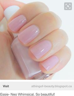 Essie Neo Whimsical, Uñas Color Natural, Sheer Pink Nails, Whimsical Nails, Cute Nail Polish, Makeup Lifestyle, Nagel Tips, Sorority Recruitment, Pink Nail Polish