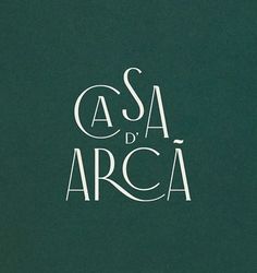 the words sasa di arca written in white on a dark green background,