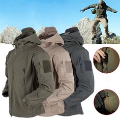 Season:Autumn / Fall,Winter; Fabric:Softshell,Polyester,Fleece; Sleeve Length:Long Sleeve; Gender:Men's; Activity:Outdoor,Military,Climbing,Fishing,Hunting,Camping / Hiking,Travel; Clothing Type:Winter Jacket,Hoodie,Top; Occasion:Outdoor; Age Group:Adults'; Function:Thermal Warm,Windproof,Rain Waterproof,Waterproof,Wear Resistance,Breathable,Fleece Lining; Sports Clothing Sub Category:Military Tactical Jacket,Hiking Softshell Jacket; Product Dimensions:0.0000.0000.000; Listing Date:09/17/2018; B Winter Trench, Tactical Jacket, Graduation Outfits, Winter Trench Coat, Hiking Jacket, Windproof Jacket, Tactical Clothing, Special Ops, Military Tactical