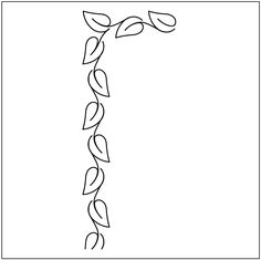 the letter l is made up of leaves and has been drawn in black on white paper