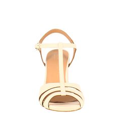 Light pin women's ''cage'' sandal
Full-grain leather
Strap closure
Heel 8 cm
Rubber sole and padded insole
Made in Italy

Composition:
Upper: 100% Leather
Bottom: Rubber
Insole: 100% Leather Classic Sandals With Padded Heel For Spring, Beige T-strap Sandals With Open Heel, Feminine Leather Heels With Reinforced Heel, Beige T-strap Sandals With Heel Strap, Beige T-strap Sandals For Spring, Cream Sandals With Deep Heel Cup And Round Toe, Classic Cream Ankle Strap Sandals, Chic T-strap Sandals With Padded Heel, Elegant Block Heel T-strap Sandals For Spring