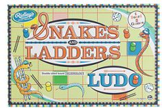 snakes and ladders ludg board game on a white wall with an orange background